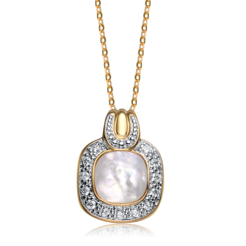 Image 1 de 2.. Pendentif en argent sterling avec zircon cubique blanc et noir