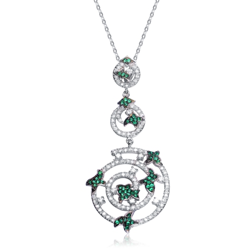 Image 1 de 2.. Pendentif en argent sterling zircon blanc et zircon vert