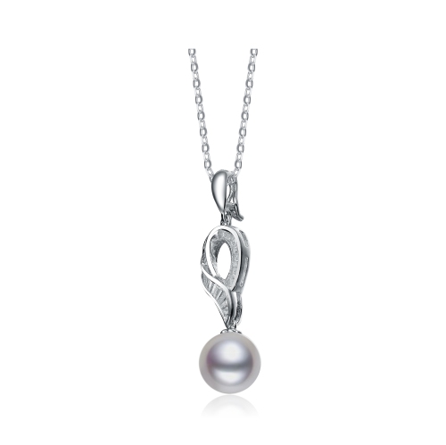 Rozzato Sterling Silver White Cubic Zirconia And Pearl Pendant