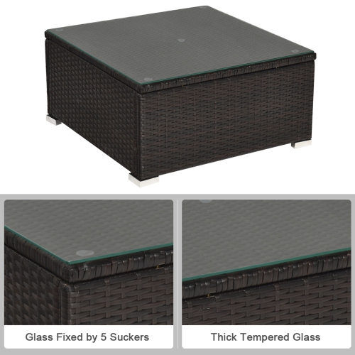 Gymax 6PCS Rattan Patio Sectional Sofa Set Outdoor Furniture Set w/ Navy Cushions