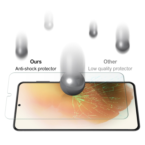 Protecteur d’écran en verre trempé [Shield] [9H ASAHI] d’Uolo pour Galaxy S22+ de Samsung | Étui facile à installer
