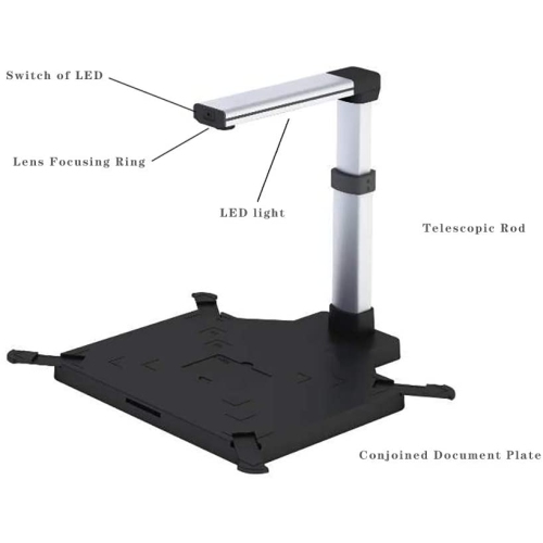 High Speed A3 Document Camera Photo Scanner Book Scanner with 8 Mega-pixel , LED Light for Teachers, Online Teaching, Computer(Only Work with Windows)