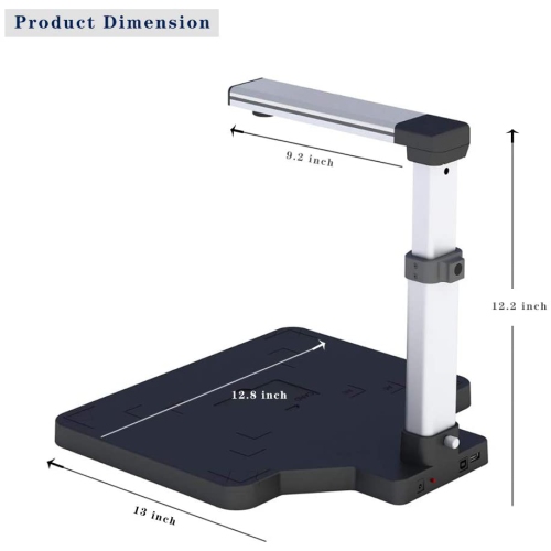 High Speed A3 Document Camera Photo Scanner Book Scanner with 8 Mega-pixel , LED Light for Teachers, Online Teaching, Computer(Only Work with Windows)