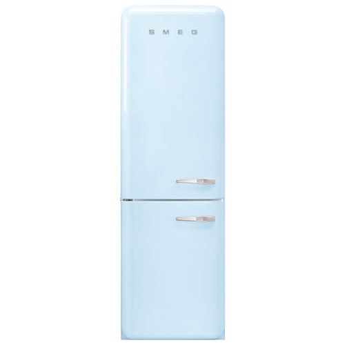 Smeg 50's Style 24" 12.9 Cu. Ft. Bottom Freezer Refrigerator w/ LED Lighting - Pastel Blue