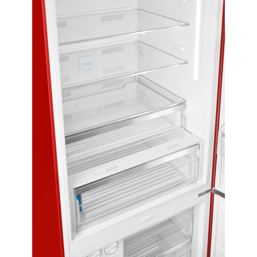 Smeg 50's Style 28" 18 Cu. Ft. Bottom Freezer Refrigerator with Ice Dispenser - Red