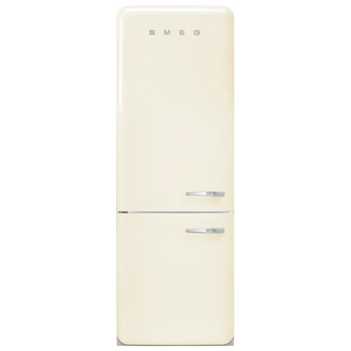 Smeg 50's Style 28" 18 Cu. Ft. Bottom Freezer Refrigerator with Ice Dispenser - Cream