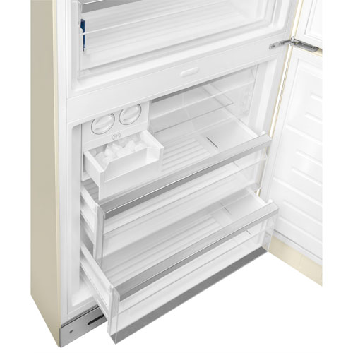 Smeg 50's Style 28" 18 Cu. Ft. Bottom Freezer Refrigerator with Ice Dispenser (FAB38URCR) - Cream