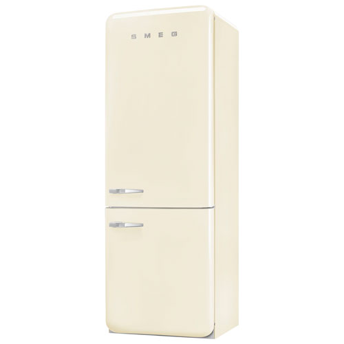 Smeg 50's Style 28" 18 Cu. Ft. Bottom Freezer Refrigerator with Ice Dispenser - Cream