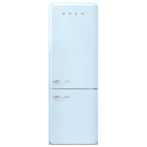 Smeg 50's Style 28" 18 Cu. Ft. Bottom Freezer Refrigerator with Ice Dispenser - Pastel Blue