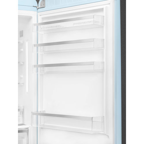 Smeg 50's Style 28" 18 Cu. Ft. Bottom Freezer Refrigerator with Ice Dispenser (FAB38URPB) - Pastel Blue
