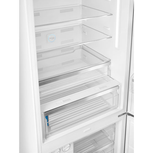 Smeg 50's Style 28" 18 Cu. Ft. Bottom Freezer Refrigerator with Ice Dispenser - White