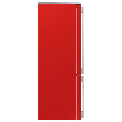 Smeg Portofino 28" 18 Cu. Ft. Bottom Freezer Refrigerator with Ice Dispenser (FA490URR) - Red