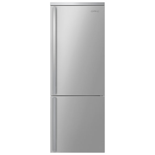 Smeg Portofino 28" 18 Cu. Ft. Bottom Freezer Refrigerator with Ice Dispenser - Stainless Steel