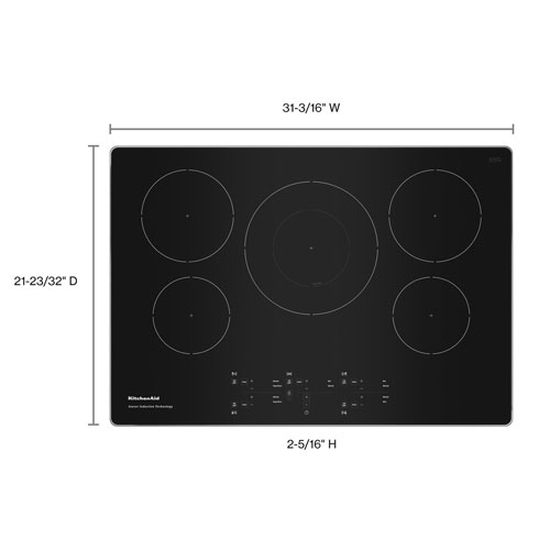 KitchenAid 30" 5-Element Induction Cooktop - Stainless Steel
