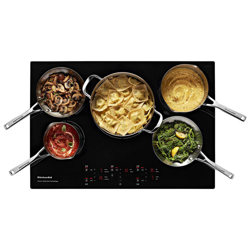 Surface de cuisson à induction à 5 éléments de 30 po de KitchenAid - Noir
