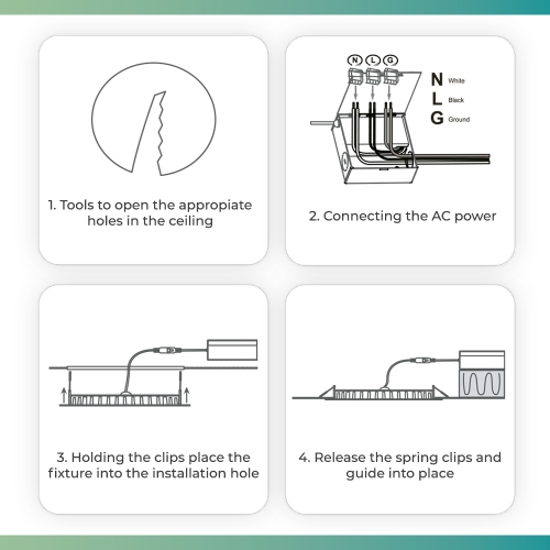 6 In. 6000K Clear White 12W 1050LM Ultra-Thin Integrated LED Light Kit, Flush Mount, Dimmable, Wet Rated