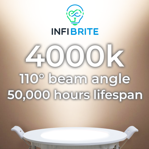 Infibrite 6 pouces 4000K lumière LED blanc froid 12W 1050LM, ETL