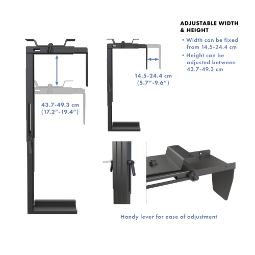 SHOPPINGALL Adjustable Under Desk CPU Mount Computer Tower Holder- SA-CH02