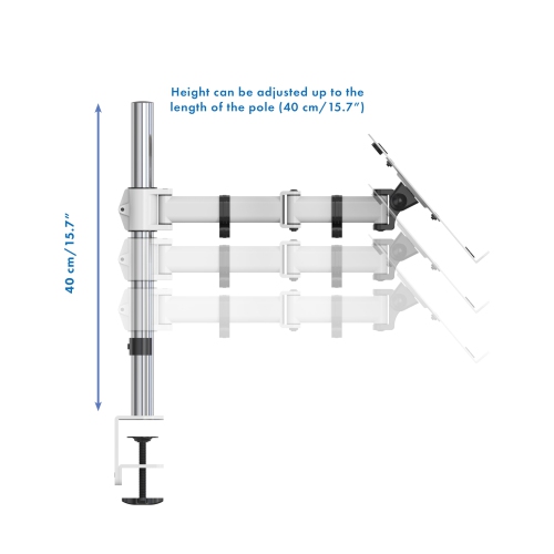 SHOPPINGALL Fully Adjustable Laptop Mount Stand for Laptops Up to 17", Both Desk clamp and Grommet mounting - SA-D28+D15