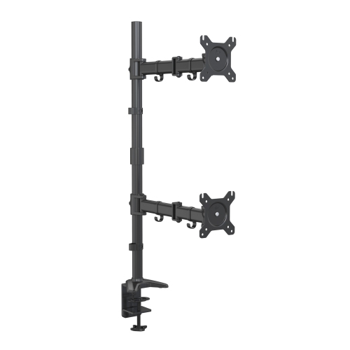 SHOPPINGALL Fully Adjustable Dual Monitor Standing Mount Extra Tall 31.5" Pole with 2 Arms for Two Displays up to 32" - SA-D285