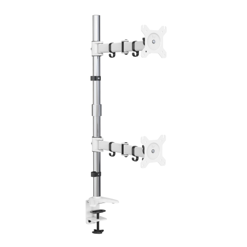 SHOPPINGALL Fully Adjustable Dual Monitor Standing Mount Extra Tall 31.5" Pole with 2 Arms for Two Displays up to 32" - SA-D285