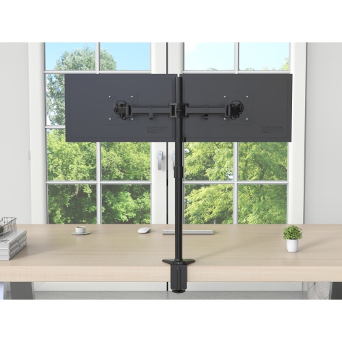 SHOPPINGALL Fully Adjustable Dual Monitor Standing Mount Extra Tall 31.5" Pole for Two Displays up to 32" - SA-D290