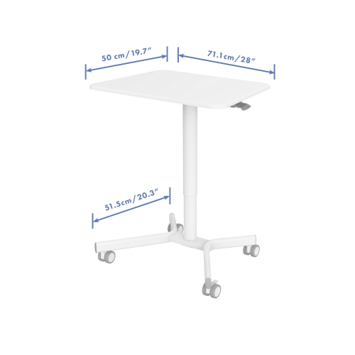 SHOPPINGALL Airlift Pneumatic Height Adjustable Sit-Stand Mobile Laptop Computer Desk Cart - SA-FDS107A