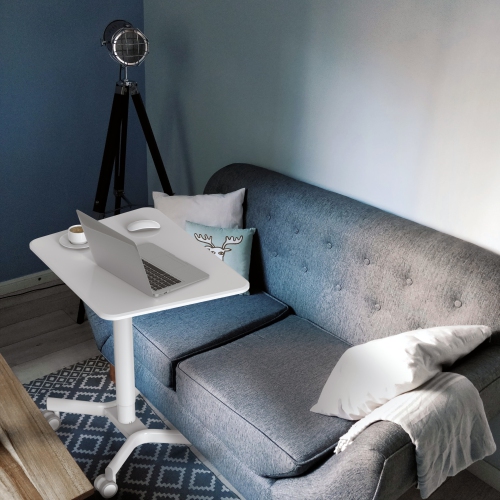 SHOPPINGALL Airlift Pneumatic Height Adjustable Sit-Stand Mobile Laptop Computer Desk Cart - SA-FDS107A