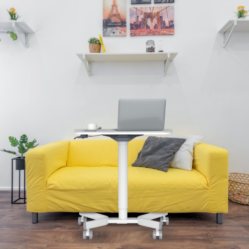 SHOPPINGALL Airlift Pneumatic Height Adjustable Sit-Stand Mobile Laptop Computer Desk Cart - SA-FDS107A