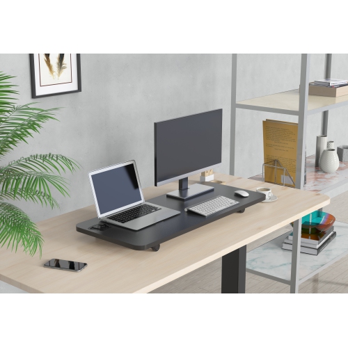 SHOPPINGALL Height Adjustable Sit to Stand Workstation with 27.5" Compact Portable Tabletop - SA-LD16