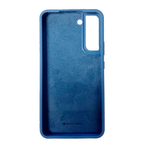 TopSave Goospery Liquid Silicone Rubber Bumper Case with Soft Microfiber pour Samsung Galaxy S22 6.1", Lin Bleu