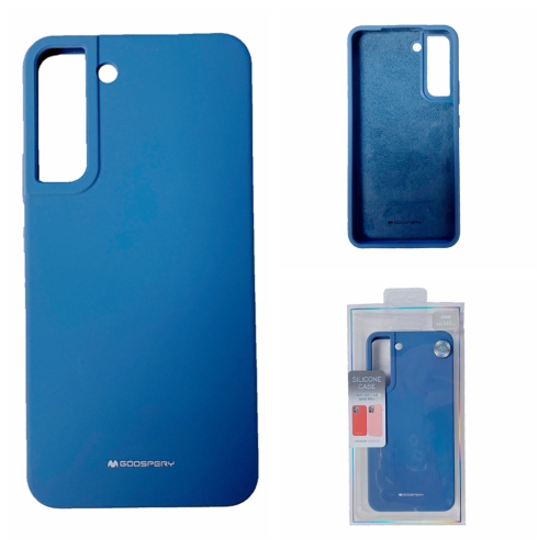 TopSave Goospery Liquid Silicone Rubber Bumper Case with Soft Microfiber pour Samsung Galaxy S22 6.1", Lin Bleu