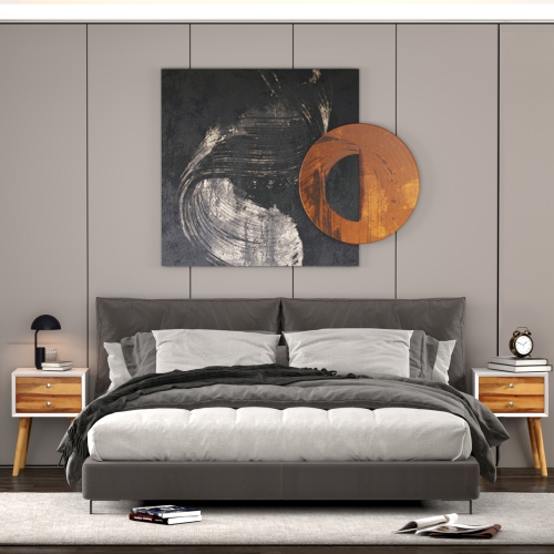 Table de chevet en bois avec 2 tiroirs de rangement Table d’appoint pour chambre et salon de TopBuy