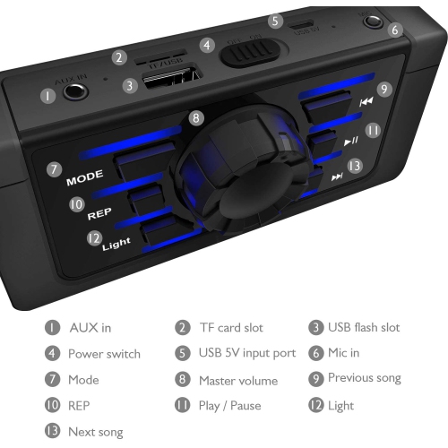 Système de sonorisation portatif Ear ISE T15 pour enfants et adultes avec microphone intégré, machine à karaoké Bluetooth avec lumières, léger et