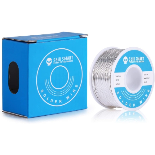 SainSmart 0.6mm Solder Wire 63/37 Tin/Lead Sn63Pb37 with Flux Rosin Core for Electrical Soldering