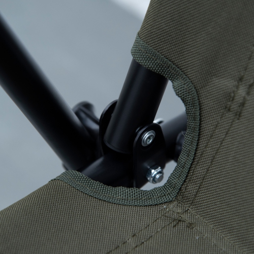 Outsunny Double Folding Chair, Loveseat Camping Chair for 2 Person, Portable Outdoor Chair with Wood Armrest for Fishing Travel, Green