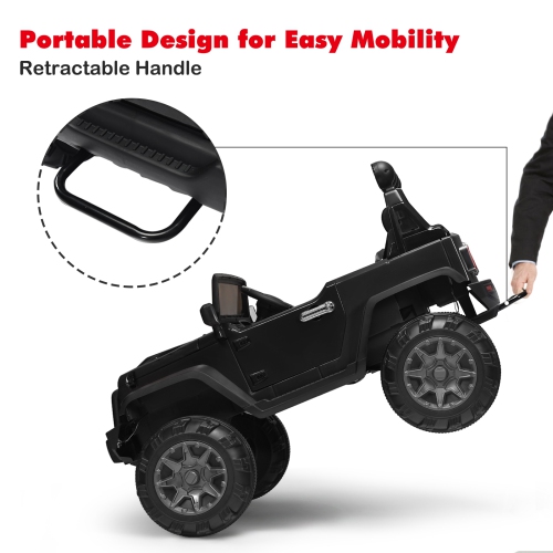 Topbuy 12V Kids Ride on Truck 2 seats Children Electric Vehicle w/ 2.4GHz Remote Control & Retractable Handle