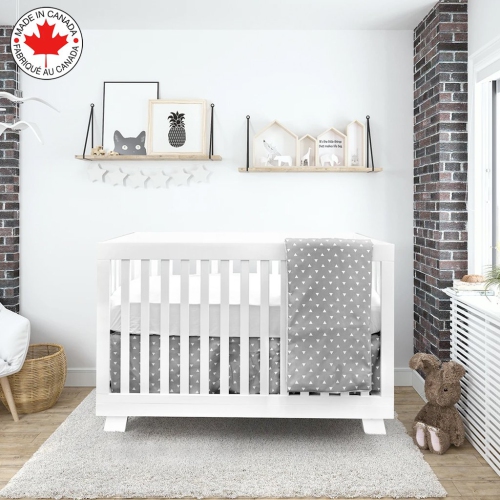 Bebelelo 4 Pieces Nursery Crib Bedding, White Crib And Dresser Set Canada