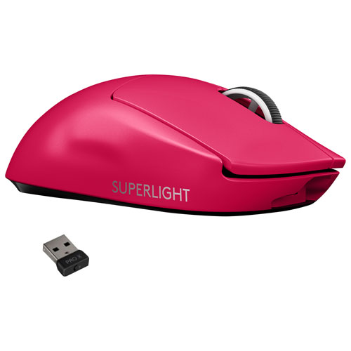 Logitech G Pro X Superlight 25600 DPI Wireless HERO Optical Gaming Mouse - Magenta