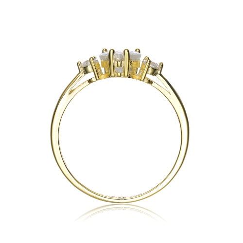 Rozzato Sterling Sivlver Gold Plated Cubic Zirconia "i Love You" Promise Ring Size 8