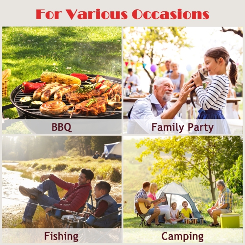 Topbuy Portable Camping Kitchen Table Aluminum Fold-Up Camping Kitchen with Windscreen for BBQ, Picnic, Party Gray/Black