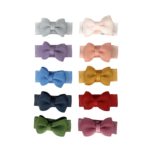 Baby Wisp - Tuxedo Bow Snap Clips - 10pk - Ariel