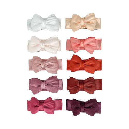 Baby Wisp - Tuxedo Bow Snap Clips - 10pk - Coral Kingdom