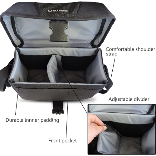 Canon 100ES Padded Compact Digital SLR EOS Camera Gadget Case + Cleaning Kit Bundle