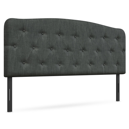 Topbuy Tufted Upholstered Full Size Headboard Adjustable Height Light Grey/Dark Grey