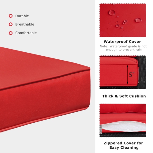 Patiojoy 2PCS Outdoor Wicker Rocking Chairs Glider Rattan Rocker Recliner with Cushion