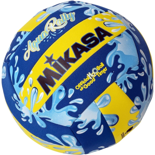 Mikasa Aqua Rally Series Volleyball - VAR Recreational Size-5 Beach Volleyball, Blue & Yellow