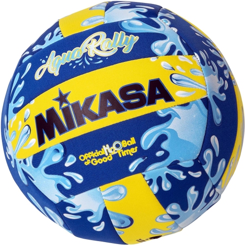 Mikasa Aqua Rally Series Volleyball - VAR Recreational Size-5 Beach Volleyball, Blue & Yellow