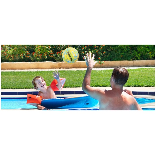 Mikasa Aqua Rally Series Volleyball - VAR Recreational Size-5 Beach Volleyball, Blue & Yellow