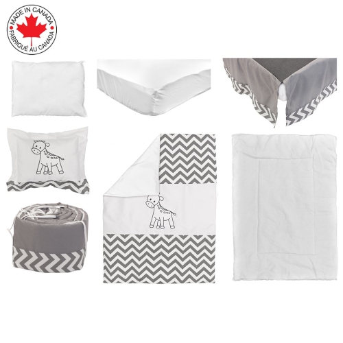 Ensemble de literie pour berceau de bébé Bebelelo pour garçons et filles - Ensemble de literie pour bébé 7 pièces